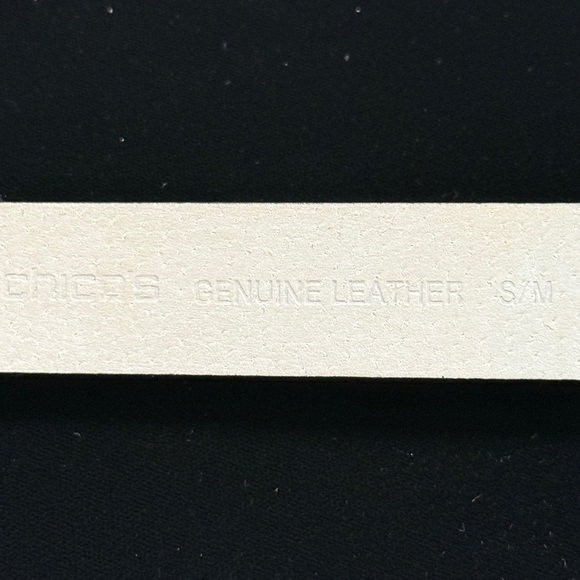 Chicos Chunky Elegant Silver and Black leather Women's Belt Adjustable boho S/M - Picture 2 of 6